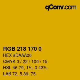 颜色代码: RGB 218 170 0 | qconv.com