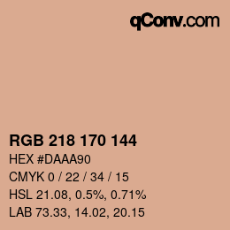 カラーコード: RGB 218 170 144 | qconv.com