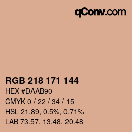 カラーコード: RGB 218 171 144 | qconv.com
