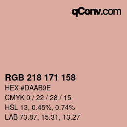 カラーコード: RGB 218 171 158 | qconv.com