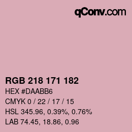 Farbcode: RGB 218 171 182 | qconv.com