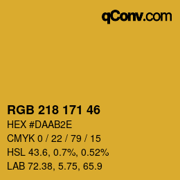 カラーコード: RGB 218 171 46 | qconv.com