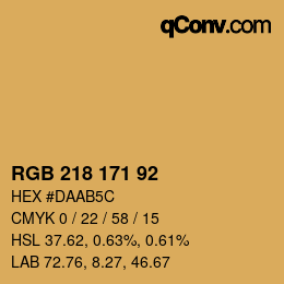 カラーコード: RGB 218 171 92 | qconv.com
