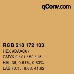 カラーコード: RGB 218 172 103 | qconv.com