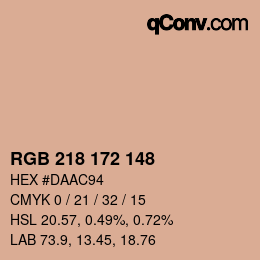 カラーコード: RGB 218 172 148 | qconv.com
