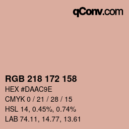 Color code: RGB 218 172 158 | qconv.com