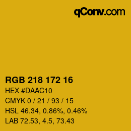 カラーコード: RGB 218 172 16 | qconv.com