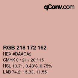 Color code: RGB 218 172 162 | qconv.com