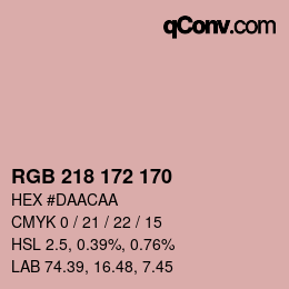 颜色代码: RGB 218 172 170 | qconv.com