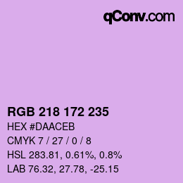 Color code: RGB 218 172 235 | qconv.com