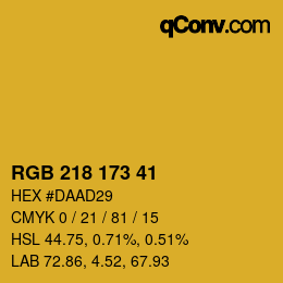 カラーコード: RGB 218 173 41 | qconv.com