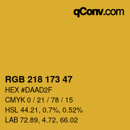 颜色代码: RGB 218 173 47 | qconv.com