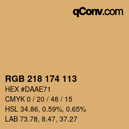 Color code: RGB 218 174 113 | qconv.com