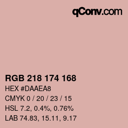 Color code: RGB 218 174 168 | qconv.com