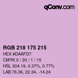 カラーコード: RGB 218 175 215 | qconv.com