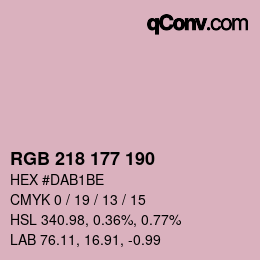 カラーコード: RGB 218 177 190 | qconv.com