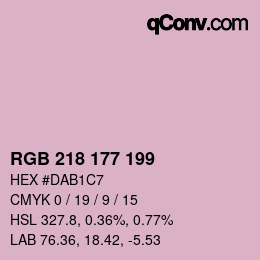 カラーコード: RGB 218 177 199 | qconv.com