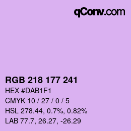 Color code: RGB 218 177 241 | qconv.com