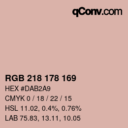 Color code: RGB 218 178 169 | qconv.com