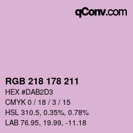 Color code: RGB 218 178 211 | qconv.com