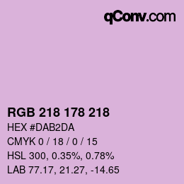 Color code: RGB 218 178 218 | qconv.com