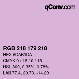 Color code: RGB 218 179 218 | qconv.com