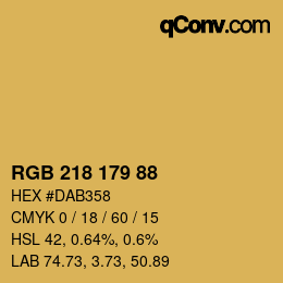 颜色代码: RGB 218 179 88 | qconv.com