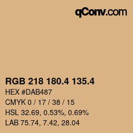 カラーコード: RGB 218 180.4 135.4 | qconv.com