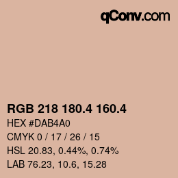 カラーコード: RGB 218 180.4 160.4 | qconv.com