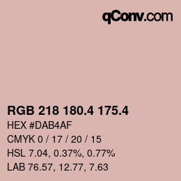 カラーコード: RGB 218 180.4 175.4 | qconv.com
