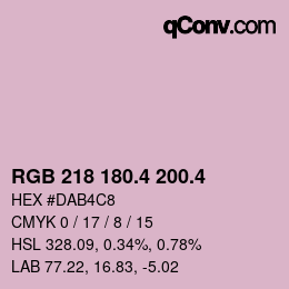 カラーコード: RGB 218 180.4 200.4 | qconv.com