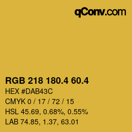 カラーコード: RGB 218 180.4 60.4 | qconv.com