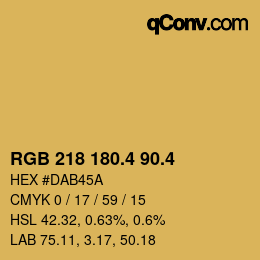 カラーコード: RGB 218 180.4 90.4 | qconv.com