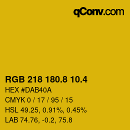 カラーコード: RGB 218 180.8 10.4 | qconv.com