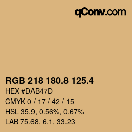 カラーコード: RGB 218 180.8 125.4 | qconv.com