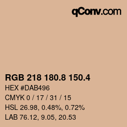 カラーコード: RGB 218 180.8 150.4 | qconv.com