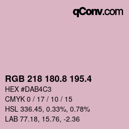 カラーコード: RGB 218 180.8 195.4 | qconv.com