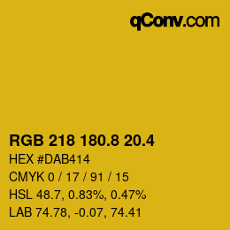 カラーコード: RGB 218 180.8 20.4 | qconv.com