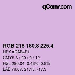 カラーコード: RGB 218 180.8 225.4 | qconv.com