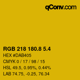 カラーコード: RGB 218 180.8 5.4 | qconv.com