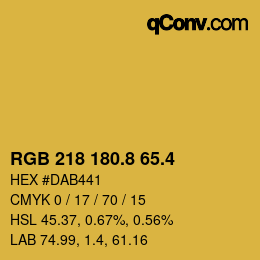 カラーコード: RGB 218 180.8 65.4 | qconv.com