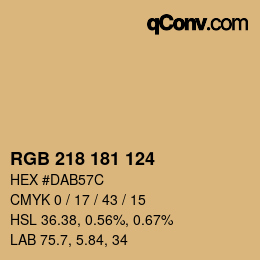 Color code: RGB 218 181 124 | qconv.com