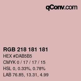 Color code: RGB 218 181 181 | qconv.com
