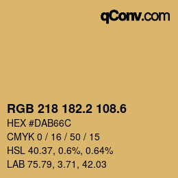 カラーコード: RGB 218 182.2 108.6 | qconv.com