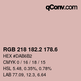 カラーコード: RGB 218 182.2 178.6 | qconv.com