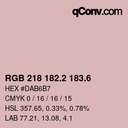 カラーコード: RGB 218 182.2 183.6 | qconv.com