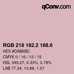 カラーコード: RGB 218 182.2 188.6 | qconv.com