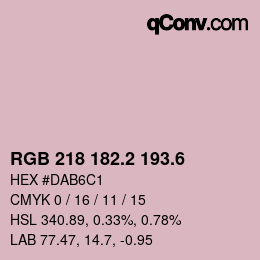 カラーコード: RGB 218 182.2 193.6 | qconv.com