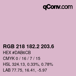 カラーコード: RGB 218 182.2 203.6 | qconv.com