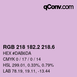 カラーコード: RGB 218 182.2 218.6 | qconv.com